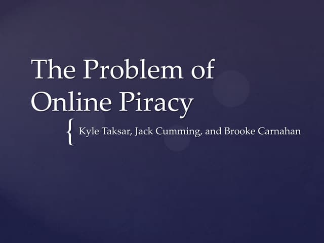 The problem of online piracy