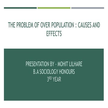The Problem of Over Population