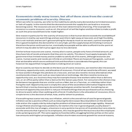 The problem of scarcity