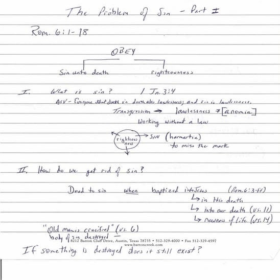 The problem of sin (1)
