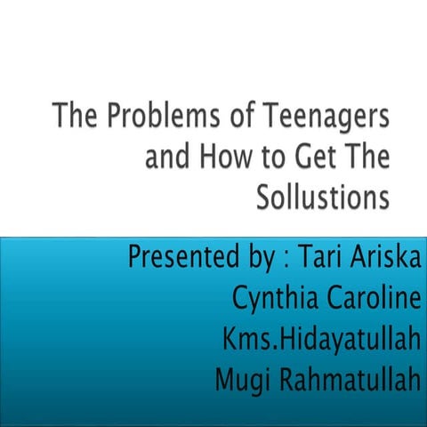 The Problem Of Teenagers