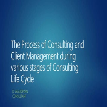 The process of consulting and client management