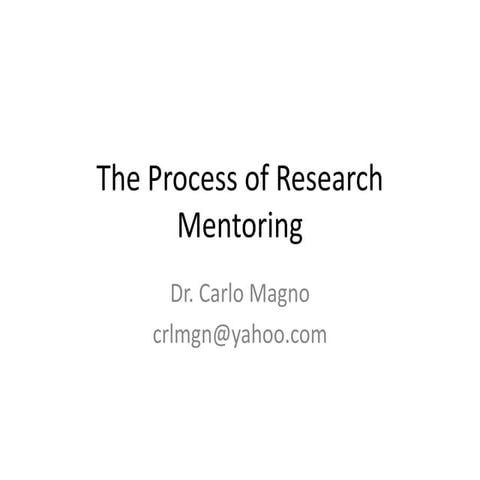 The process of research mentoring