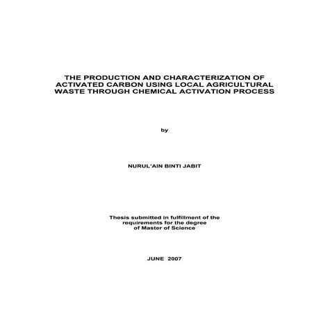 Activated carbon production | PDF