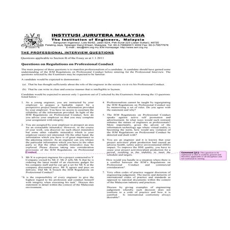 The professional interview questions