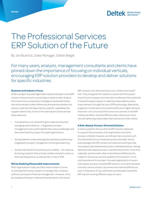 The Professional Services Erp Solution Of The Future