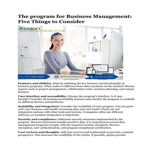 The program for Business Management Five Things to Consider.pdf