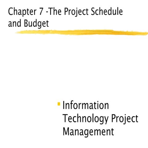 The project schedule and budget