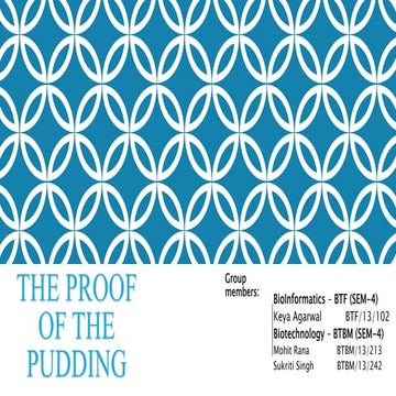 The Proof of the Pudding