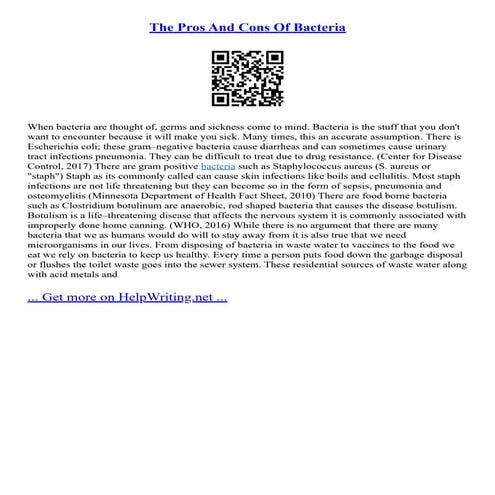 The Pros And Cons Of Bacteria