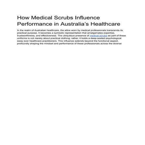 Scrubs For Nurses | PPTX