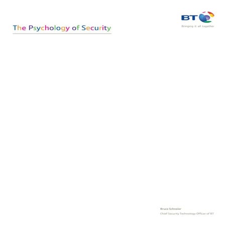 The Psychology Of Security   Bruce Schneier