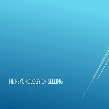 The psychology of selling