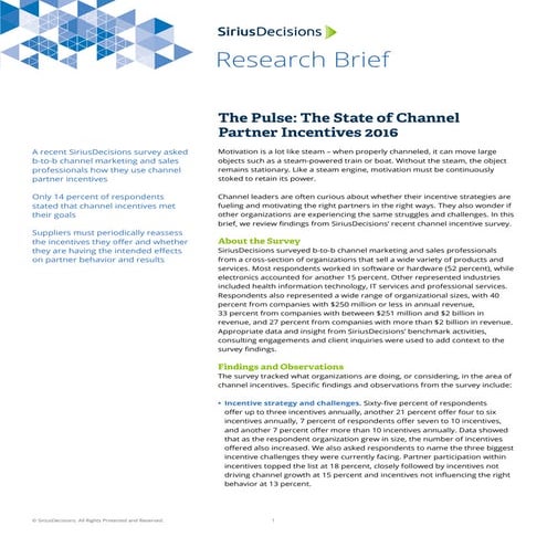 The pulse the state of channel partner incentives 20169