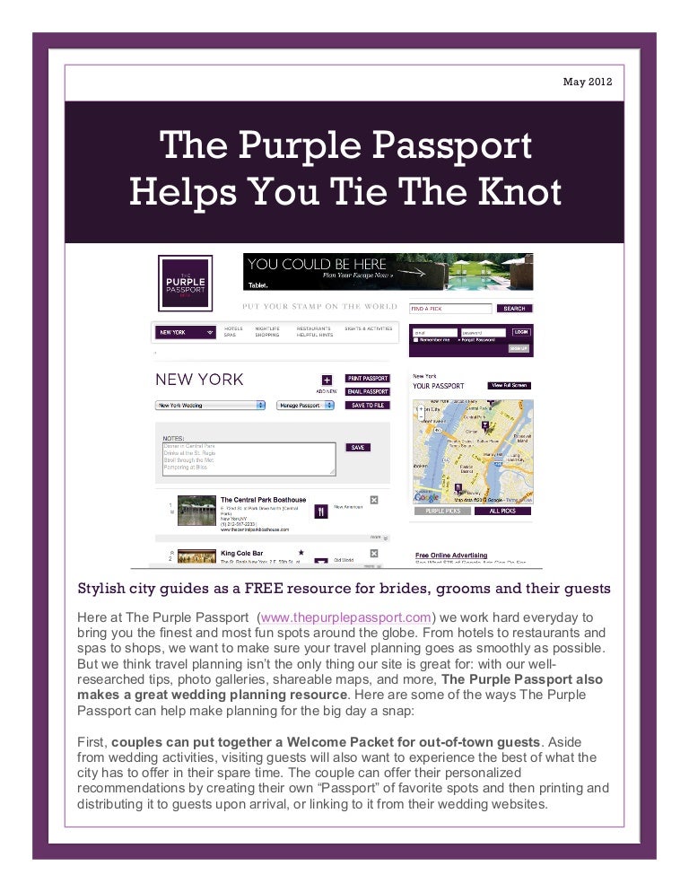 The Purple Passport for New York City Brides (and Grooms!)