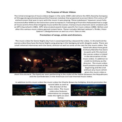 The Purpose of Music Videos