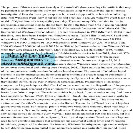 The purpose of this research was to analyze Microsoft Windows event .pdf