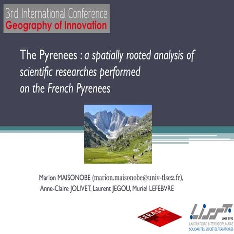 The pyrenees: a spatially rooted analysis of scientific research performed on...
