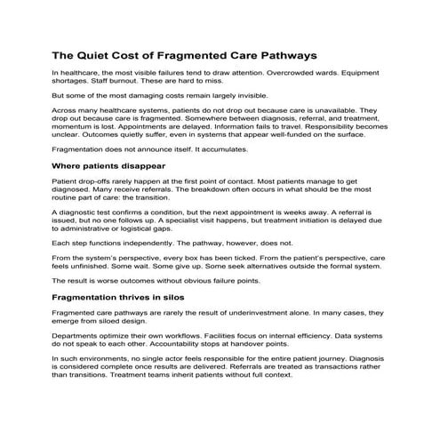 The Quiet Cost of Fragmented Care Pathways in Healthcare – Jayesh Saini.pdf