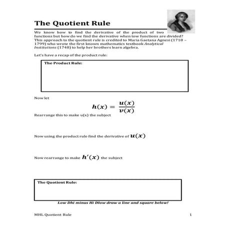 The Quotient Rule