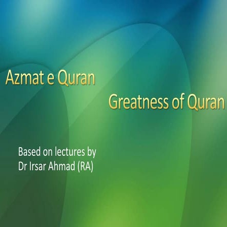 The Quran and believers' obligation