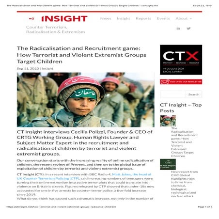 Prevention of Child Recruitment and Radicalization: Online Safety | PDF
