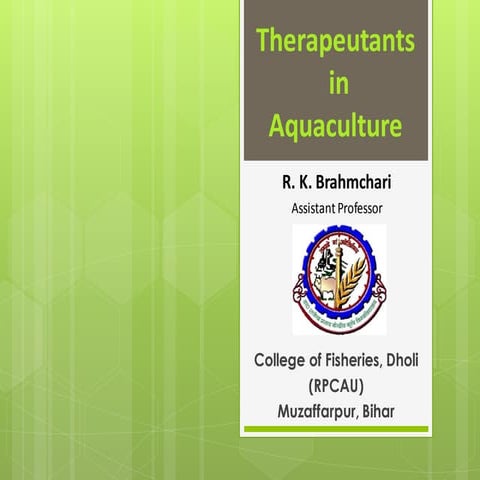 Therapeutants in aquaculture