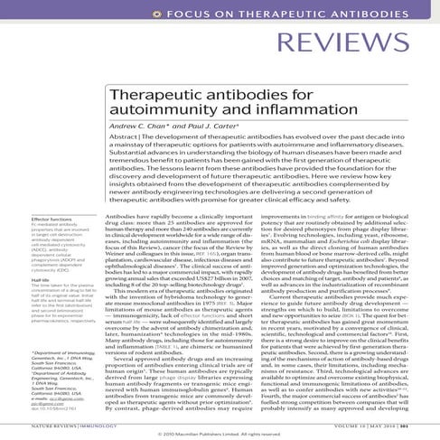 Therapeutic antibodies for autoimmunity and inflammation