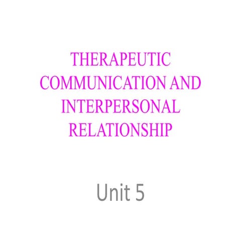Therapeutic communication 