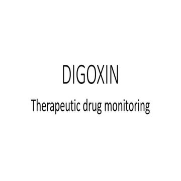 digoxin Therapeutic drug monitoring 