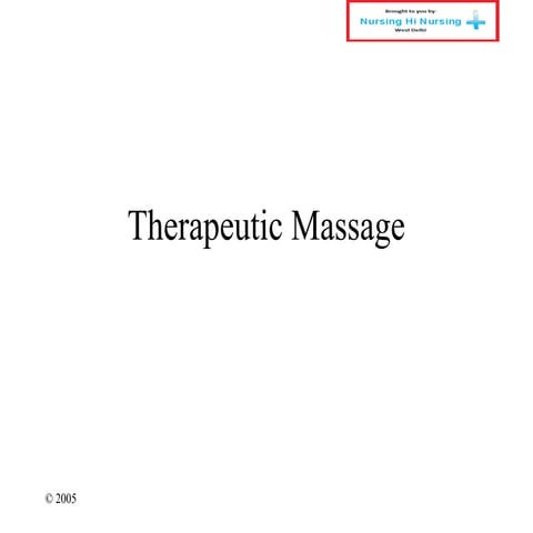Therapeutic massage
