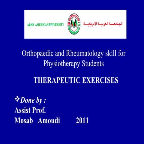 Therappeutic exercises