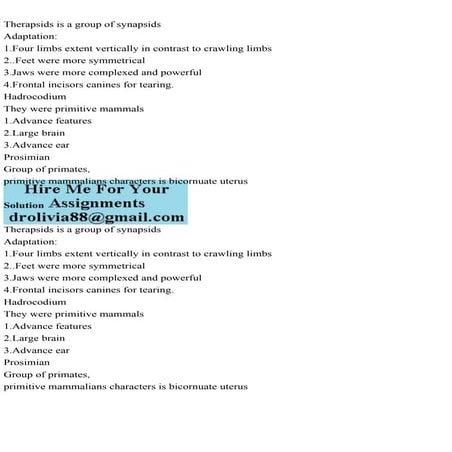 Therapsids is a group of synapsidsAdaptation1.Four limbs extent.pdf