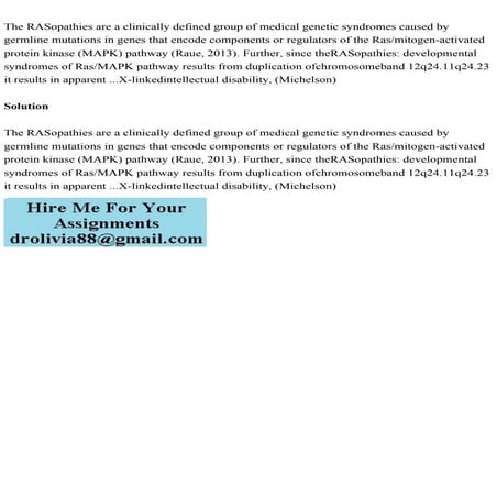 The RASopathies are a clinically defined group of medical genetic sy.pdf