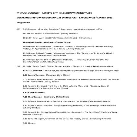 Aspects of London Whaling