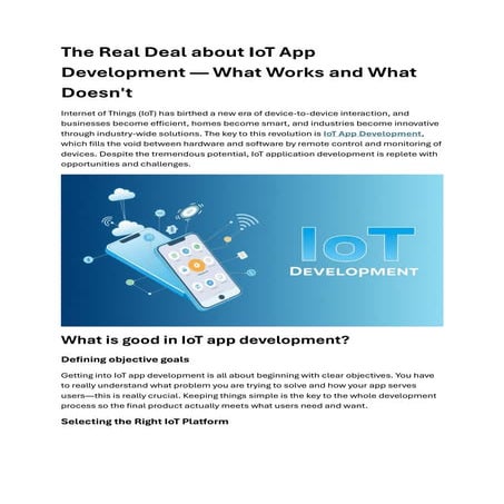 The Real Deal about IoT App Development — What Works and What Doesn't