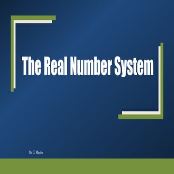The real number system