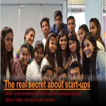 The real secret about start ups