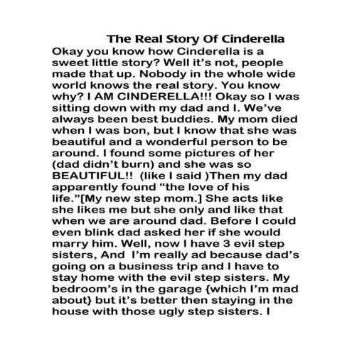 The real story of cinderella