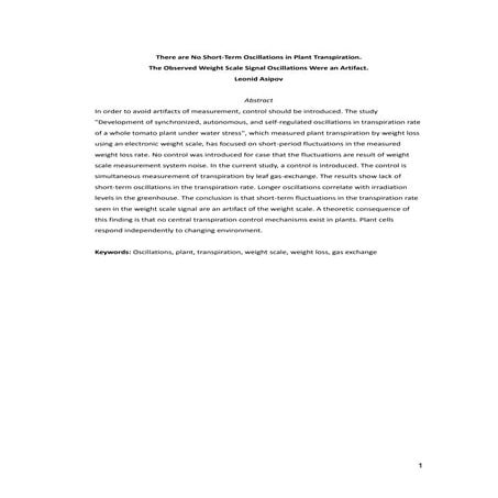 There are No Short-Term Oscillations in Plant Transpiration. The Observed Weight Scale Signal Oscillations Were an Artifact..pdf
