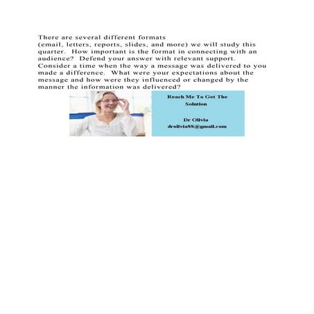 There are several different formats (email, letters, reports, slides.docx