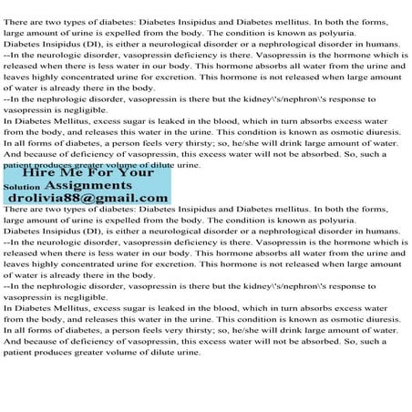 There are two types of diabetes Diabetes Insipidus and Diabetes mel.pdf