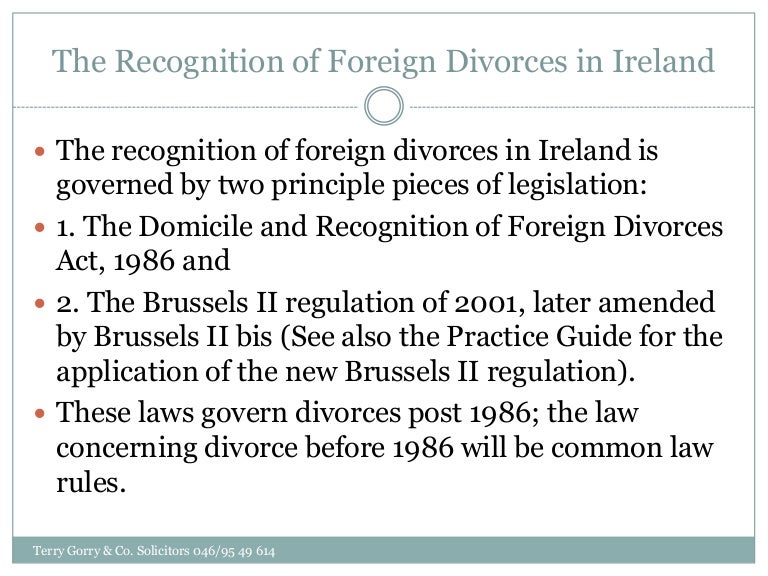 The Recognition of Foreign Divorces in Ireland