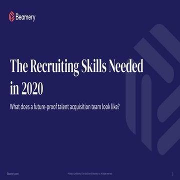 The recruiting skills of 2020 with Kevin Blair - Beamery