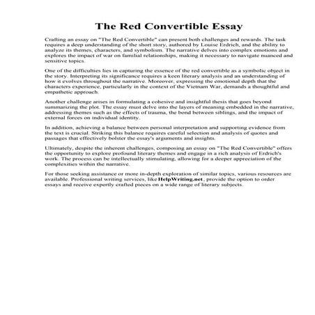 The Red Convertible Essay.pdf