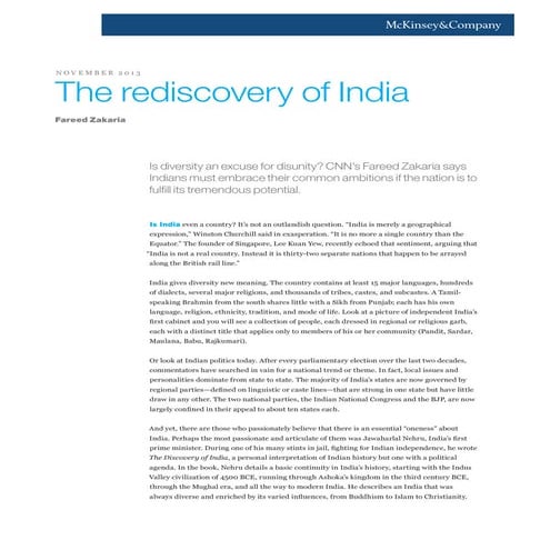 The rediscovery of india