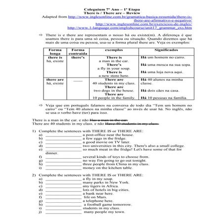 There is.there are – review