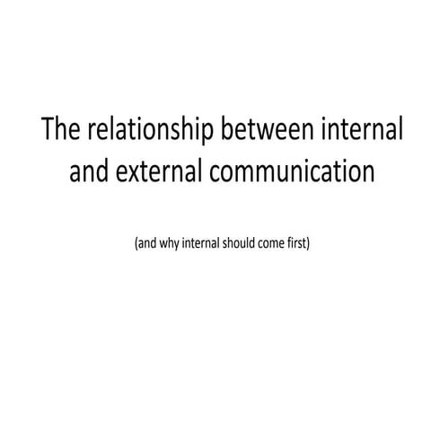 The relationship between internal and external communication