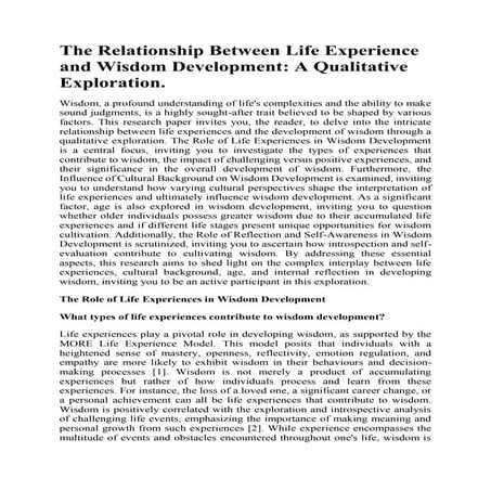 The Relationship Between Life Experience and Wisdom Development.docx