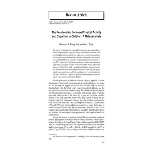 The Relationship Between Physical Activity and Cognition in Children: A ...